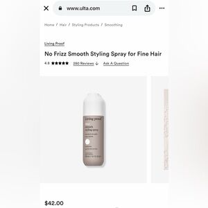 Living Proof No Frizz Smooth Styling Spray for Fine Hair. New